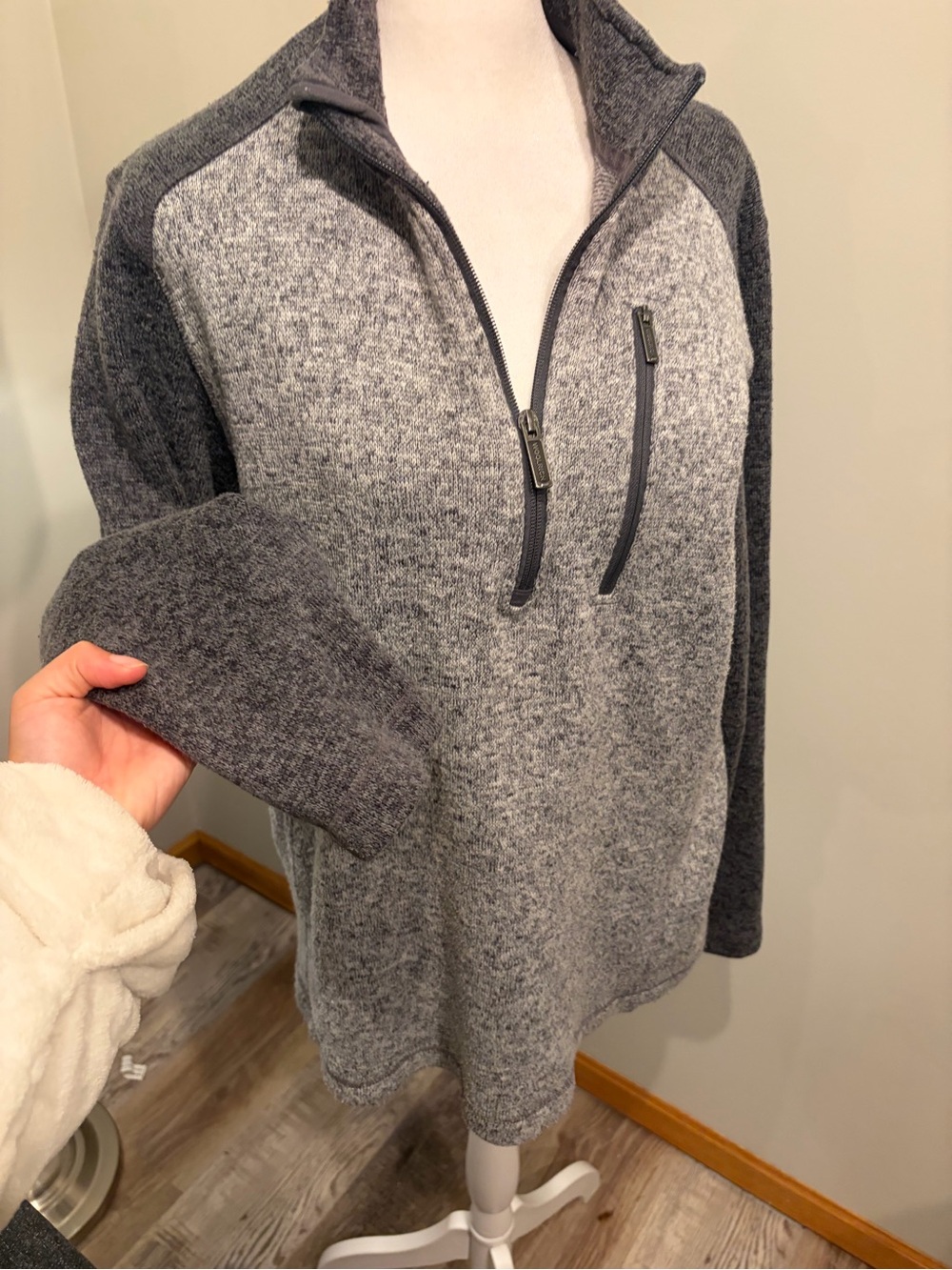 Woolrich Gray Two-Tone Half-Zip Pullover